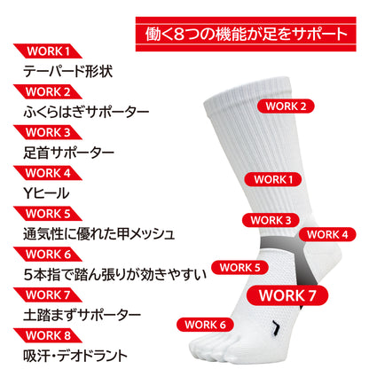 土踏まずサポートソックス クルー5本指
